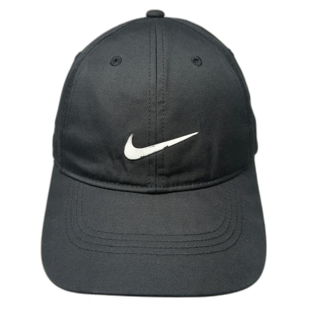 Nike Baseball Cap Black OSFM Dri-FIT Heritage86 Swoosh Strapback Sport Golf Hat